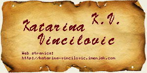 Katarina Vinčilović vizit kartica